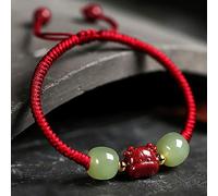 Charm bracelet Feng Shui Wealth Bracelet Cinnabar Crystal Hetian Jade Lucky Yeaf of Ox Charm Amulet for 2021 Chakra Gemstone Crystal Bracelet Talisman for Prosperity Money Luck,Smoky Purple Jade ( Col