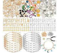 Charm Bracelet Making Kit for Adults & Teens, 477Pcs DIY Charm Bracelet Set with Gold & Silver Charms, Paperclip Chain Bracelets, Alphabet Charms, Complete Jewelry Making Supplies for Crafting