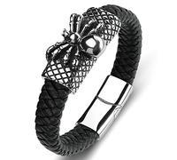 Charm Bracelets, Men's Bangle Skull Charm Bracelet Boy Wrist Chain Stainless Steel with Magnetic Clasp Gifts
