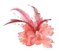 Charm Brooches Fabric Flower Pins Hair Accessories Hairband For Girls Festival Decoration For Birthday Wedding Party(Light orange pink)