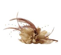 Charm Brooches Fabric Flower Pins Hair Accessories Hairband For Girls Festival Decoration For Birthday Wedding Party(Light brown)