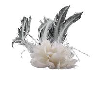 Charm Brooches Fabric Flower Pins Hair Accessories Hairband For Girls Festival Decoration For Birthday Wedding Party(Beige)