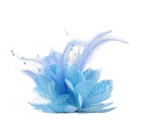 Charm Brooches Fabric Flower Pins Hair Accessories Hairband For Girls Festival Decoration For Birthday Wedding Party(Blue)