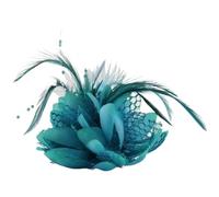 Charm Brooches Fabric Flower Pins Hair Accessories Hairband For Girls Festival Decoration For Birthday Wedding Party(Blue green)