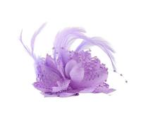 Charm Brooches Fabric Flower Pins Hair Accessories Hairband For Girls Festival Decoration(Light purple)