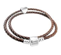 Charm Buddy 41cm / 22cm Double Wrap Leather Starter Charm Bracelet with Heart Charm and Gift Box Birthday Gifts for Her Birthday Gifts for Women 18th 21st 30th 40th 50th 60th 70th (4. Brown)