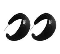 Charm Buddy 70s 80s C Hoop Cuff Acrylic Stud Dangle Earrings 80's Retro Earrings for Women Disco Fancy Dress 70s 80s Party Accessories (c. Gloss Black)
