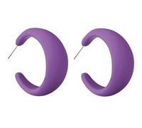 Charm Buddy 70s 80s C Hoop Cuff Acrylic Stud Dangle Earrings 80's Retro Earrings for Women Disco Fancy Dress 70s 80s Party Accessories (j. Purple)