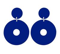 Charm Buddy 70s 80s Donut Hoop Acrylic Stud Dangle Earrings 80's Retro Earrings for Women Disco Fancy Dress 70s 80s Party Accessories (1. Navy Blue)