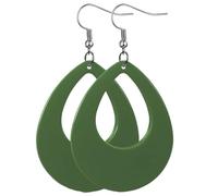 Charm Buddy 80s Neon Teardrop Hoop Acrylic Stud Dangle Earrings 80's Retro Earrings for Women Disco Fancy Dress 80s Party Accessories (12. Forest Green)