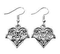 Charm Buddy Ireland Irish Flag Tricolour Claddagh Ring Shamrock Saint Patricks Day St Paddys Day Celtic Novelty Dangly Earrings with Gift Bag Celtic Irish Jewellery Jewelry (4. Claddagh Heart)