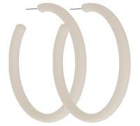Charm Buddy Large 65mm Acrylic C Hoop Stud Earrings 80's Retro Earrings for Women Chic Disco Fancy Dress 70s 80s Party Accessories (m. Cream)