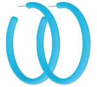 Charm Buddy Large 65mm Acrylic C Hoop Stud Earrings 80's Retro Earrings for Women Chic Disco Fancy Dress 70s 80s Party Accessories (c. Sky Blue)