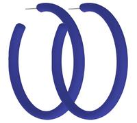 Charm Buddy Large 65mm Acrylic C Hoop Stud Earrings 80's Retro Earrings for Women Chic Disco Fancy Dress 70s 80s Party Accessories (d. Royal Blue)