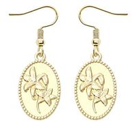 Charm Buddy Welsh Flag Dangle Earrings with Gift Bag Wales Flag Saint St Davids Day Wales Football Rugby Welsh Dragon Jewellery Jewelry (5. Gold Plated Daffodils)