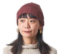 CHARM Cable Knit Beanie for Women & Men, 100% Organic Cotton Soft Beanie, All-Season Lightweight Ribbed Toque Hat for Winter and Summer Burgundy