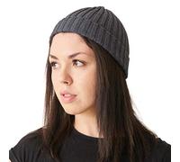 CHARM Casualbox | Mens Fisherman's Beanie 100% Cotton Womens Knit Beanie Cap Classic Design Simple Ribbed Slouch Hat Dark Grey(Size: One Size)