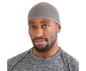 CHARM Casualbox | Silk Skull Cap Handmade in Japan Stretchy Kufi Hat Mens Womens Grey(Size: One Size)