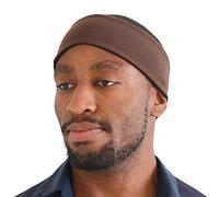 CHARM Casualbox | Sports Headband Reversible Moisture Absorbant Cotton Made in Japan Womens Mens Chemo Headband Brown-Black(Size: One size)