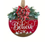 Charm Christmas Welcome Sign For Home Wall Decorations Wood Outdoor Decor For Festive Atmospheres Mall Window Burlap Bows
