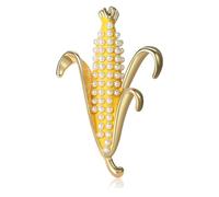 Charm Corn Designs Brooch Embellished Diamonds Pearls Crafted Rustics Appeal for Any Event Gift Brooch