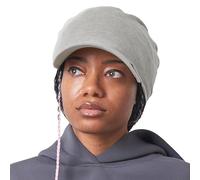CHARM Cotton Linen Summer Beanie Slouch Visors - Slouchy Peak Beanie Cap Sun Hat for Men & Women Lightweight Grey