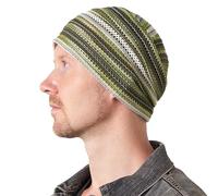 CHARM Crochet Beanie Hat Summer Mesh Tie Dye Fashion Skull Cap Unisex Cool Khaki