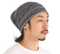 CHARM Extra Slouchy Summer Beanie for Men - Women Baggy Hipster Knit Cotton Slouch Hat Black