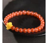 Charm Feng Shui Natural South Red Agate Hetian Jade Good Luck for Women Reiki Bracelets Talisman for Prosperity Money 2025 Vacation Jewelry (Color : Amber b)