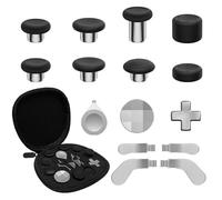 CHARM FOCUS 16-in-1 Metal Thumbsticks Replacement Kits for Xbox Elite Series 2 - Includes Magnetic Joysticks, Paddles, Silicone Caps, D-Pads, Adjustment Tool (Silver)