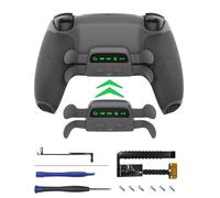 CHARM FOCUS Remap Kit 4 Rückseitige Paddles Kompatibel mit PS5-Controller BDM-030/040/050, DIY PS5 Controller Mod-Shell mit Rückseiten Buttons, Gummierte Grifffläche, Paddles Attachment, Grau