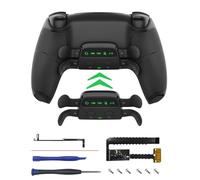 CHARM FOCUS Remap Kit 4 Rückseitige Paddles Kompatibel mit PS5-Controller BDM-030/040/050, DIY PS5 Controller Mod-Shell mit Rückseiten Buttons, Gummierte Grifffläche, Paddles Attachment, Schwarz