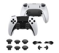 CHARM FOCUS Replacement Kit Thumbsticks & Back Paddles for PS5 Edge Controller, Analog Thumb Sticks Caps Interchangeable for PS5 Dual Sense Edge Stick Module, 6 Joysticks, 4 Back Buttons, Black