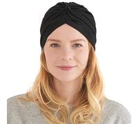 CHARM Glitter Fashion Turban Hat - Twist Boho Headwrap Arabian Festival Chemo Hat Black