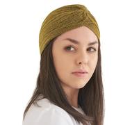 CHARM Glitter Fashion Turban Hat - Twist Boho Headwrap Arabian Festival Chemo Hat Gold