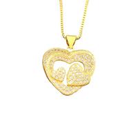 Charm Heart Shape Rainbow Rhinestone Pendant Copper Zircon Choker Women Necklace Jewelry Accessory Unisex Gift Daily Wear