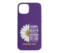 Charm is Deceptive Proverbs 31 30 Christian Woman Daisy Case for iPhone 15 Plus
