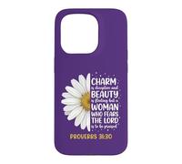 Charm is Deceptive Proverbs 31 30 Christian Woman Daisy Case for iPhone 15 Pro