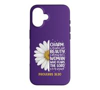 Charm is Deceptive Proverbs 31 30 Christian Woman Daisy Case for iPhone 16
