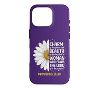 Charm is Deceptive Proverbs 31 30 Christian Woman Daisy Case for iPhone 16 Pro