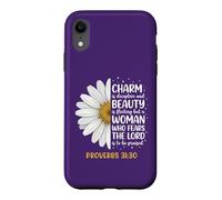 Charm is Deceptive Proverbs 31 30 Christian Woman Daisy Case for iPhone XR