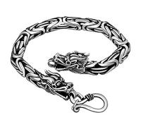 Charm jewelry 925 Sterling Silver Dragon Head Bracelets for Men, Vintage Thai Silver, Punk Fashion Jewelry for Man