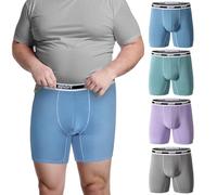 Charm Karter Mens Big and Tall Boxer Briefs - Men Moisture Wicking Long Leg Underwear 2XL 3XL 4XL 5XL 6XL Multipack Gifts