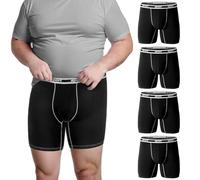 Charm Karter Mens Big and Tall Boxer Briefs - Men Moisture Wicking Long Leg Underwear 2XL 3XL 4XL 5XL 6XL Multipack Gifts