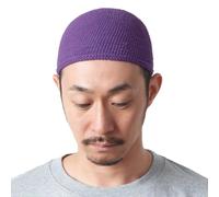 CHARM Kufi Hat Mens Beanie - Men Cotton Skull Cap Hand Made 2 Sizes Islam Purple L