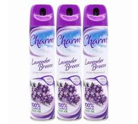 Charm Lavender Breeze Air Freshener Spray 240ml x 3 - Long Lasting Odour Eliminator, Relaxing Floral Scent for Home & Bathroom Room Freshenerwith Welari Thank You Card | (3 Pack)