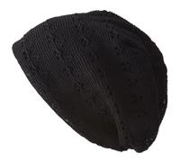 CHARM Lightweight Skull Cap Beanie for Women, Trendy Crochet Summer Hat Handmade with Quick-Drying and Breathable Mesh Black