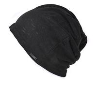 CHARM Linen Mens Summer Beanie - Womens Slouchy Lightweight Knit Hat Cap Made in Japan Black