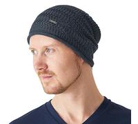 CHARM Linen Summer Beanie for Men - Womens Sweat Wicking Knit Japanese Hat Mesh Hipster Cap Navy