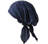 CHARM Mens Cotton Bandana Scarf Hats Headwear Summer Chemo Hat Plain Navy